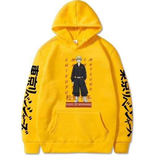 Tokyo Revengers Hoodies Chifuyu Print Anime Cosplay Unisex Solid Oversized 4XL Casual Loose Pullovers Streetwear Sweatshirt 2021