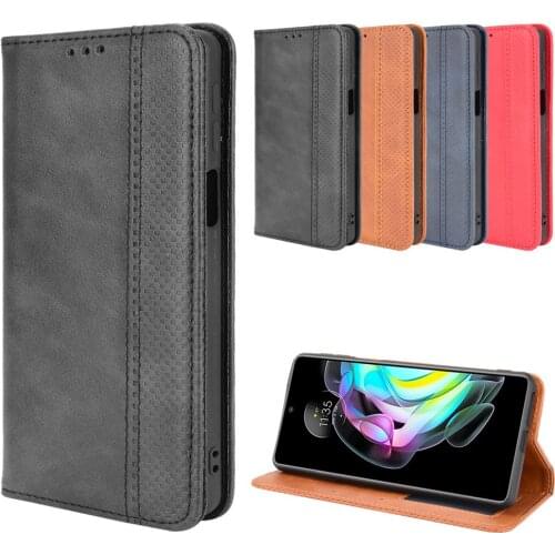 Retro Slim Leather Flip Cover For Motorola Edge 20 Case 6.7" Wallet Card Stand Magnetic Book Cover For Moto Edge20 Cases