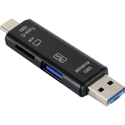 5 in 1 USB Type C / USB / Micro USB SD TF Memory Card Reader OTG Adapter USB-C Reader Flash Stick TF Read Plug For Phone PC