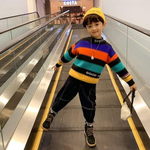 2021 Scoop Spring Autumn Tops Boys Sweater Jacket Coat Kids Knitting Overcoat Outwear Teenager Children Clothes High Quality