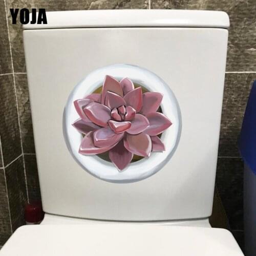 YOJA 22.5*22.5CM Fresh Succulent Plants Home Living Room Wall Decor Toilet Sticker T1-1119