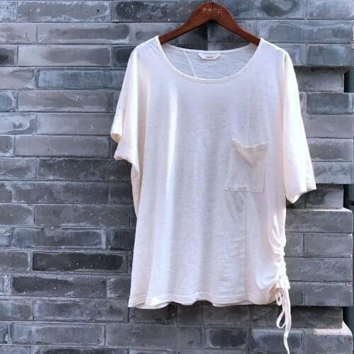 Women 2019 Summer Spliced Solid Casual T-Shirts Ladies Tops Patchwork Long Short Sleeve O-Neck Female Tees