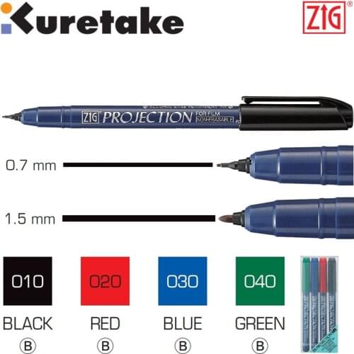 ZIG Markers Kuretake Brush Pen PROJECTION 0.7mm for Film CD Permanent Art Japan
