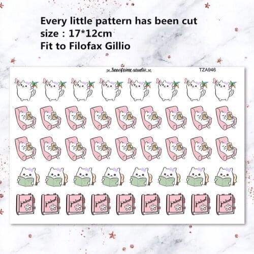 1pc Kawaii Cartoon animals cat sticker Decorative Stationery Sticker DIY Scrapbooking album Stickers School office supplies