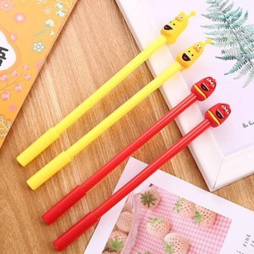 1pcs Cartoon Gel Pens 0.38mm Stationery Novelty Cute Pens Kawaii Stationery Pen Student Black Gel Pen Kawaii School Supplies