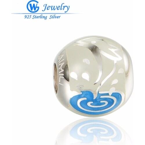 2016 925 Sterling Silver Charms Animal European Enamel Beads Fit Women Bracelets berloques Diy Women GW Jewelry AMLD016H20