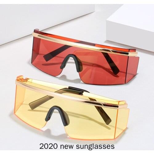 2020 Rectangle Sunglasses Women Fashion Brand Designer Big Frame Sun Glasses Ladies Vintage Candy Color Eyewear Shades UV400 NX
