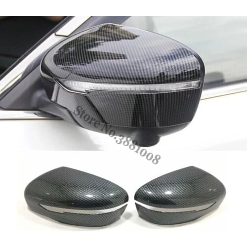 ABS Carbon Fibre Car Door Side Rearview Mirror Cover Trim For Nissan X-trail T32 Rogue 2014 2015 2016 2017 2018 Accessories 2Pcs