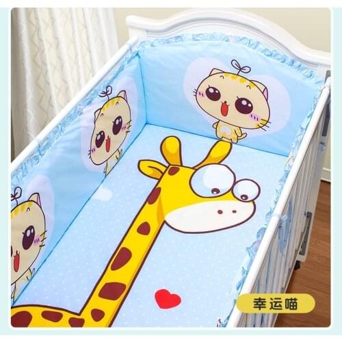 Promotion! 5PCS 120*60/120*70CM Baby Nursery Crib Bedding Set crib set Include 4Bumper+Sheet