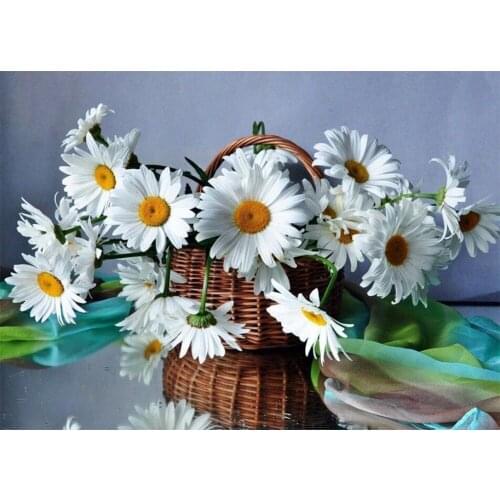 5D DIY Diamond Painting Full Square /Round Mosaic Diamond Embroidery Daisy Flowers Picture Of Rhinestones home decoration TY894