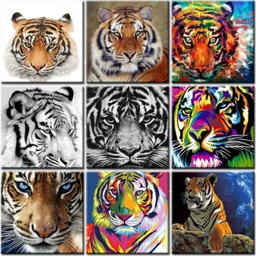 Black White Tiger Head Diy 5d Diamond Painting Diamond Mosaic Home Decor Cross Stitch Kits Diamond Embroidery Art Drawing