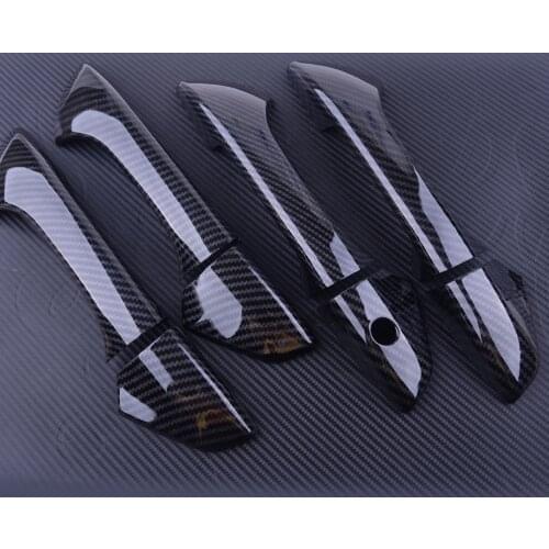 8pcs Carbon Fiber Texture Side Door Handle Cover Trim Protector Bezel fit for Honda Accord Coupe 2008 2009 2010 2011 2012