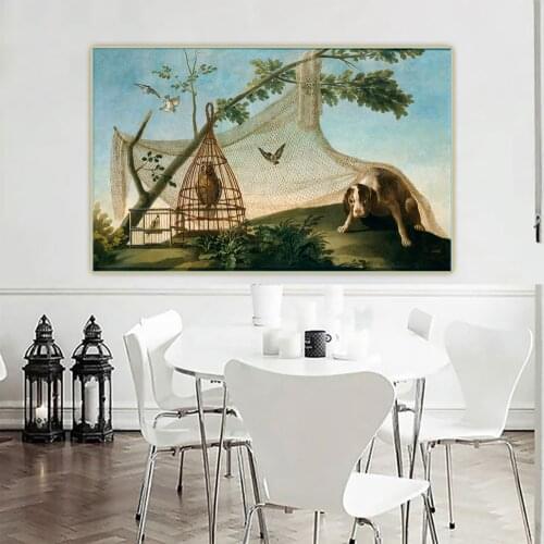Citon Francisco Goya《Hunting with a decoy》Canvas Art Oil Painting Artwork Poster Picture Wall Background Decor Home Decoration