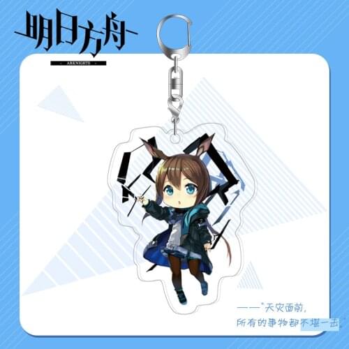 Anime Game Arknights Two Sided Acrylic Keychain Amiya Cuora Schwarz Cliffheart Exusiai Key Chain Cute Q Version Key Ring Holder