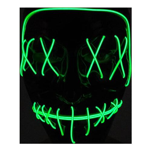 Halloween Double Fork Eye EL Wire Mask Scary Face LED Mask For Party Supplies