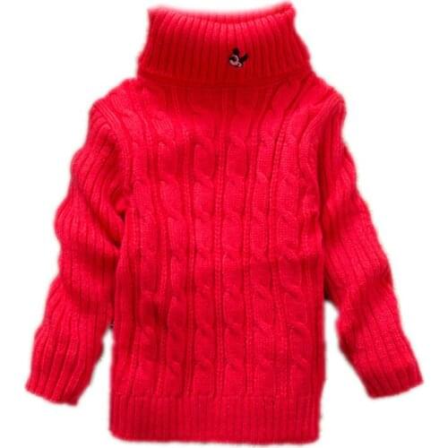 Boys Girls Cardigan Sweater 2019 Winter Autumn Solid Color Baby Boy Girl Sweater infant Turtleneck Knitted Pullover Outerwear