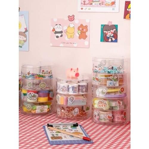 Creative Rotatable Jewelry Box Organizer Earrings Ring Storage Box Cosmetics Beauty Container Desktop Stationery Rack