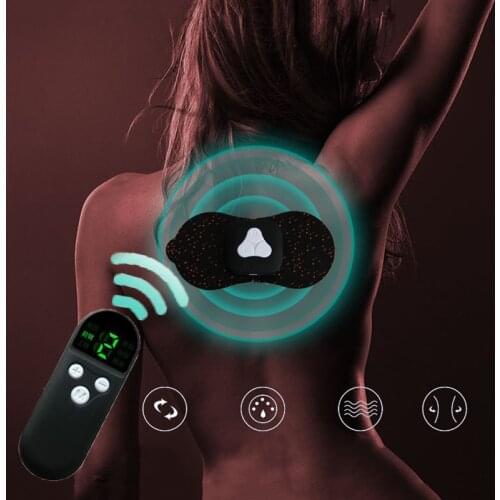 Mini Back Massager Wireless Remote USB EMS Tens Cervical Massage Stimulator Portable Electric Neck Muscle Relief Pain