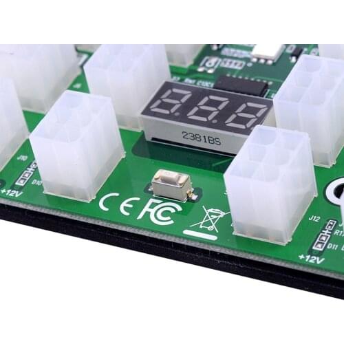 Chipal Power Module Board Kits With 12Pcs 6Pin To 6 + 2 8Pin Power Cable For 1200W 750W PSU GPU Mining Ethereum