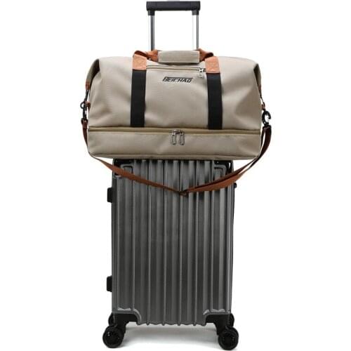 Newhotstacy Bag 04172021 Ladies portable travel bag large capacity lightweight dry wet separation sports fitness bag