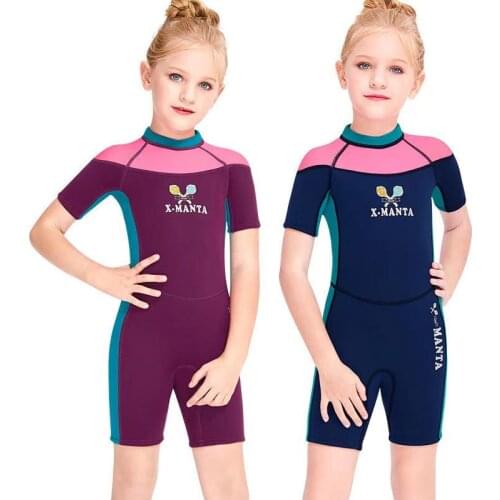 2021 New Fashion Swim Wetsuit For Girls Children 2.5mm Neoprene Diving Suit Swimsuit Kids Surf Jellyfish Swimwear Wet Suits