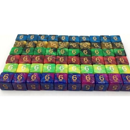 Rollooo Dice 10 D6 Set Gemini Color Selection for RPG Standard Max Fireball Damage