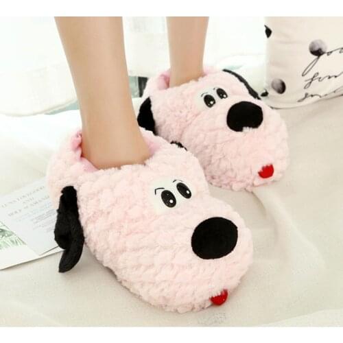 Luxury wholesale autumn and winter super soft Arctic velvet dog shoes cute funny plush cotton slippers indoor home slippers