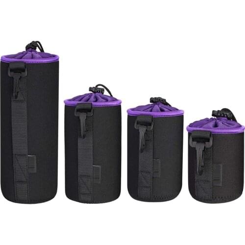 Camera Lens Pouch Bag Neoprene Waterproof Soft Video Camera Lens Pouch Bag Case Full Size S M L XL Camera Lens Protector