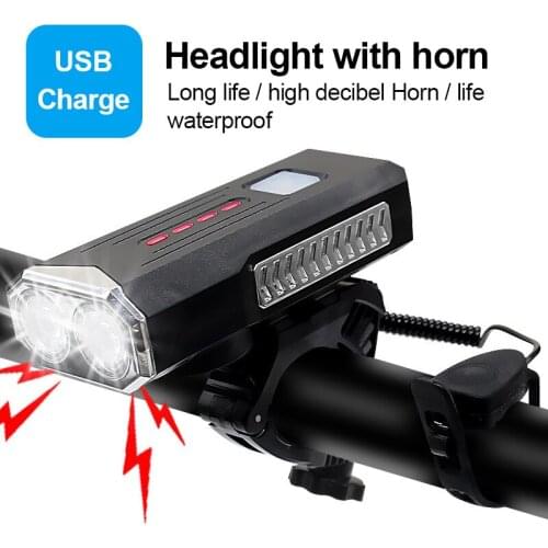 Bike Light USB Rechargeable LED Bicycle Headlight With Horn MTB Head Light Front Lamp Flashlight Lantern Cycling Accessories