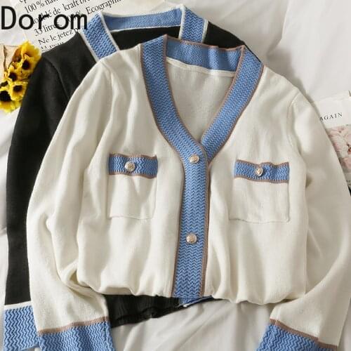 Autumn Winter V Neck Vintage Knitted Sweater Cardigan Women Knitted Crop Top Elegant Korean Loose Knitwear Casual Coats Female