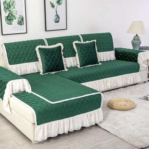 Winter Solid Plush Sofa Covers Sofa Towel Couch Cover Seat Cover for Living Room Corner Sofa Towel Furniture Protectors Placemat
