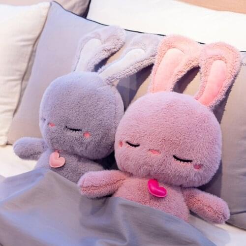 1pc 60cm Sleeping Rabbit Plush Toy Soft Stuffed Cartoon Animal Love bunny Sleep Toys birthday present for Baby Children Girls