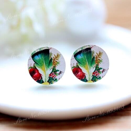 16mm Birds Round High Quality Photo Wood Laser Cut Cabochon to make Rings, Earrings, Bobby pin,Necklaces, Bracelets-(WEH-3)