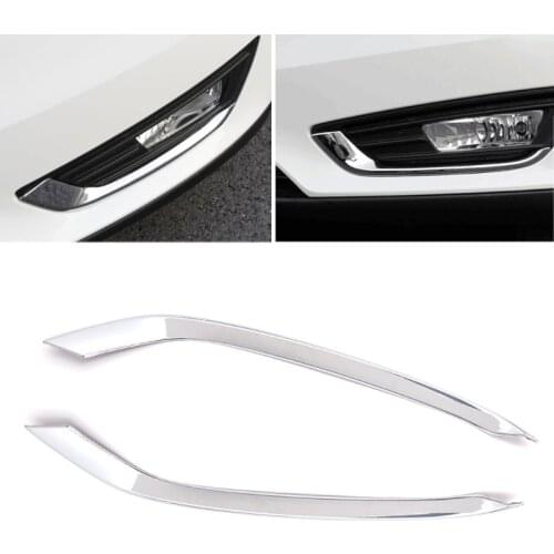 2 Pcs Chrome Car Front Fog Light Lamp Cover Trim For Ford Focus 4 MK4 2015-2017