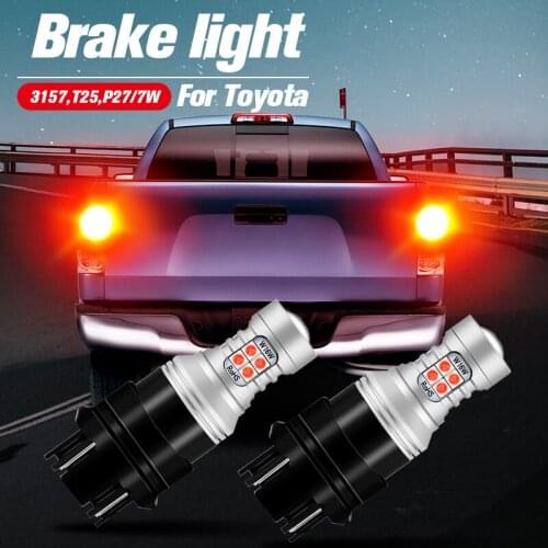 2pcs LED Brake Light Blub Lamp 3157 3057 P27/7W T25 Canbus For Toyota Tundra 2007-2019 Tacoma 2005-2008