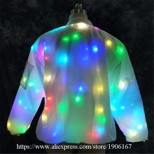 2018 Newest Colorful Led Luminous DJ Clothes Party Dress Flashing Light Up Ballroom Costume Dance Wear For Men LED Clothing
