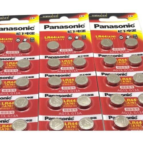 250pcs/lot 100% Original Panasonic 1.5V Button Cell Battery LR44 Lithium Coin Batteries A76 AG13 G13A LR44 LR1154 357A SR44