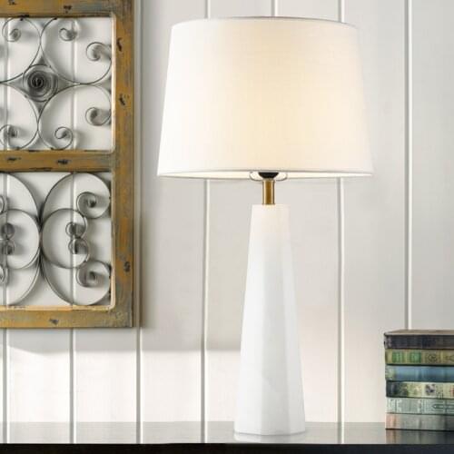 American Minimalist Living Room Bedroom Bedside Lamp Study Natural Marble Designer Model Room Marble Decorative Table Lamp