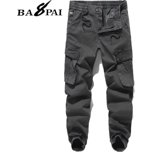 BAPAI Mens Street Hip-hop Style Trousers Oversized Cargo Pants Fashionable k Overalls Outdoor Leisure Slim Pants
