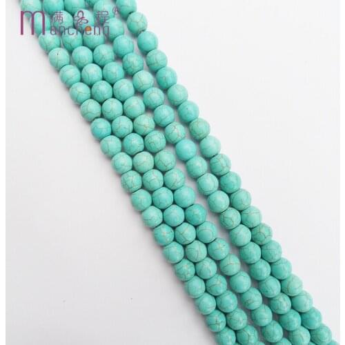 8MM natural stone turquoise beads Fit Cheapest 8MM turquoise stone beads Charm For Diy Jewelry bracelet Making(47-48 beads)