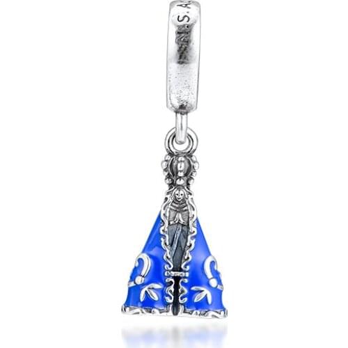 Authentic 925 Silver Jewelry Nossa Senhora Aparecida Charm Fits European Charms Bracelets Woman DIY Beads For Jewelry Making