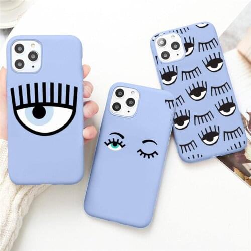 Ferragnies Eyes C-Chiara Phone Case for iPhone 12 mini 11 Pro Max X XR XS 8 7 6s Plus Candy purple Silicone cover