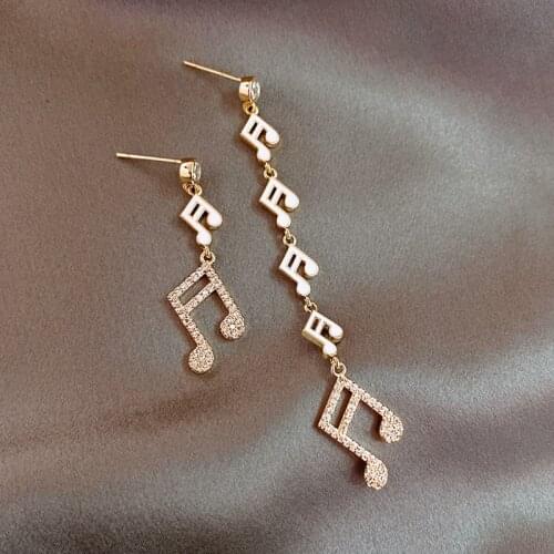 Long Drop Musical Note AB Earrings 2020 New Jewelry Korean Earings Bijoux