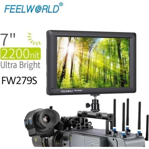 Feelworld FW279S 7 Inch 2200nit 3G-SDI 4K HDMI Input Output 1920X1200 IPS Panel Daylight Viewable Camera Field Monitor