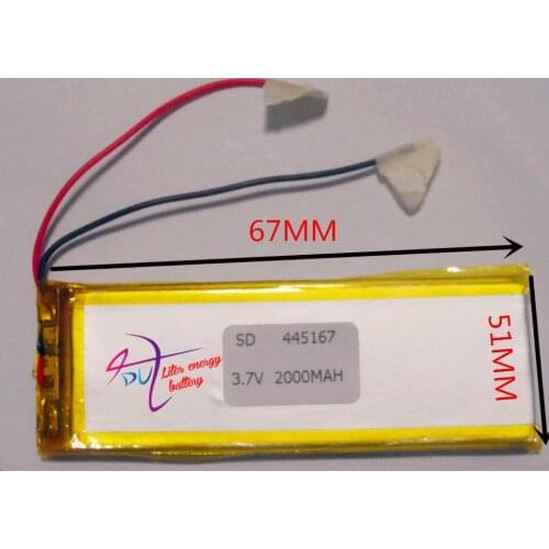 Best battery brand 3.7V,2000mAH,[445167] PLIB; polymer lithium ion / Li-ion battery for tablet pc,mp3,mp4,cell pho