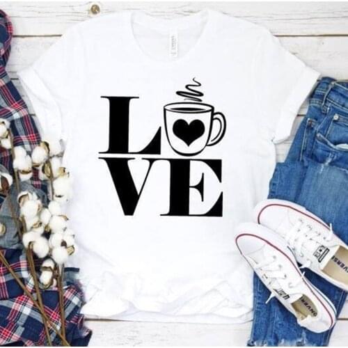 Love Coffee Tea Women T Shirt Aesthetic Plus Size Shirts Cotton O Neck Short Sleeve Top Tees Fashion FunnyGraphic Unisex Tshirt