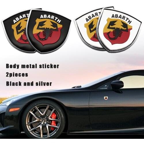 3D Metal Car Sideways Emblems Badge Stickers For Fiat Abarth 500 500L 124 Spider Coupe Panda Doblo Qubo Tipo Auto Accessories