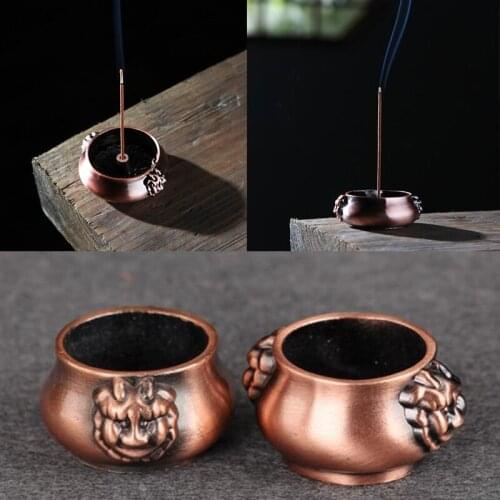 Mini Solid Copper Incense Burner Holder Home Living Room Decorations Small