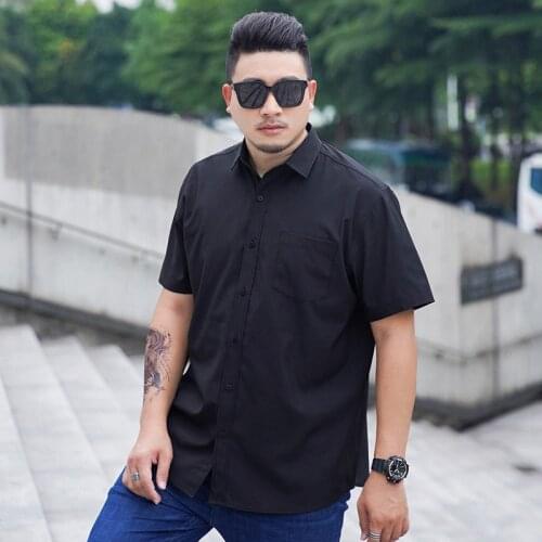 Mans shirt 2020 New Summer Large size Mens Short-sleeved Shirt Business Casual Loose 8-color Professional Short-sleeved Shirt