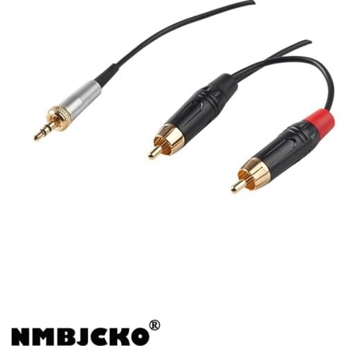 NMBJCKO 3.5mm 1/8'' audio plug with internal thread to 2* RCA plug extended audio assembled cables